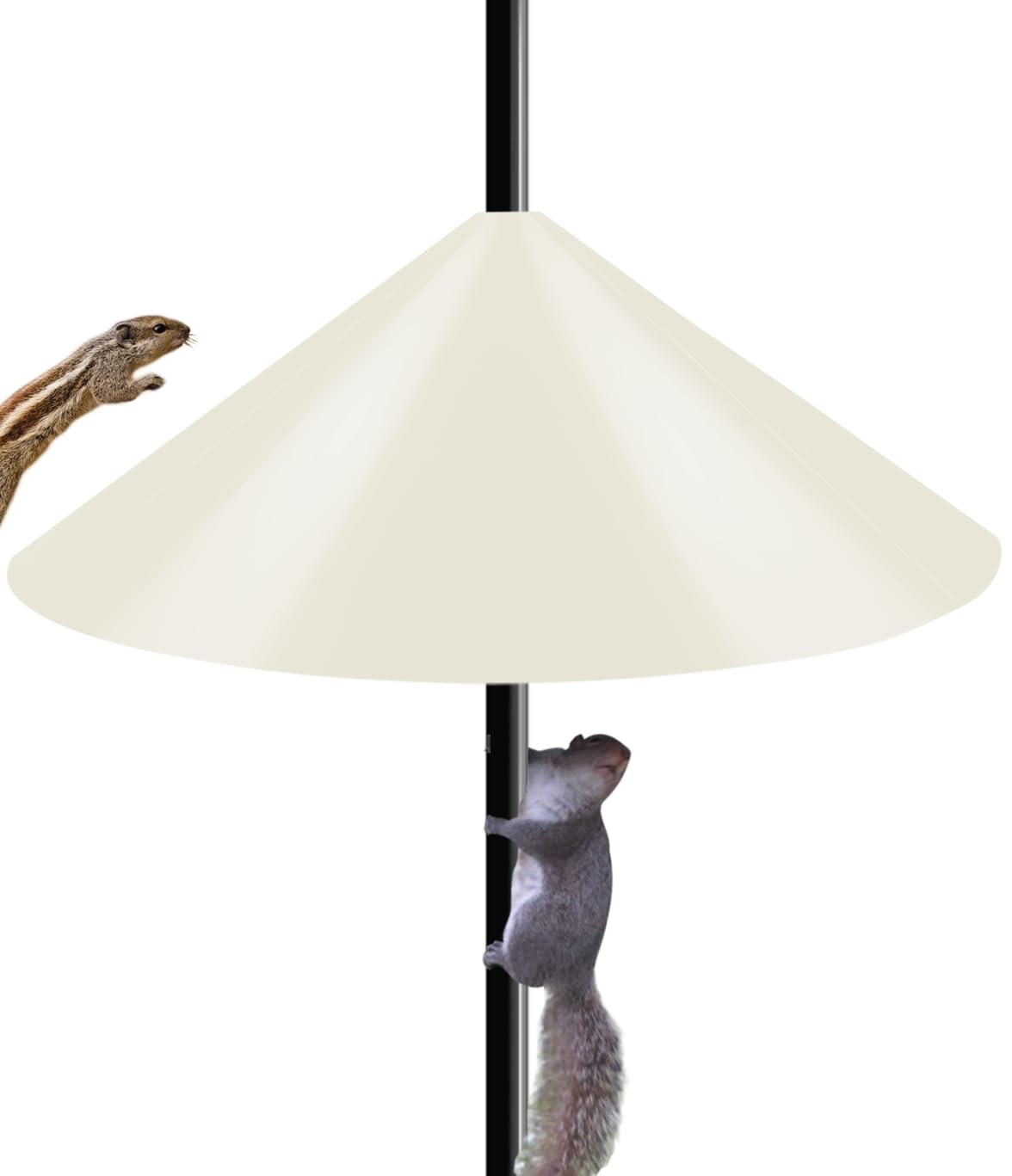 Ansionsol 19 Inch Wide Squirrel Baffle for Bird Feeder Pole, Outside Pole Mount Stopper & Bird House Guard for Outdoor Shepherdβs Hook, Beige, 1 Pack
