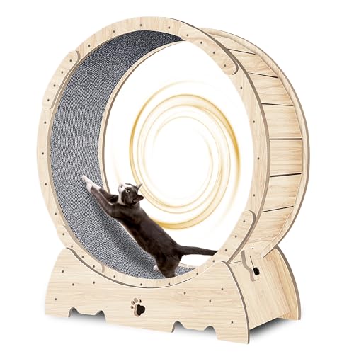 Opetdo Rueda para Gatos 93cm,Rueda de Ejercicio para Gatos,Lo Último en Ruedas de Correr,Juguete Divertido para Su Amigo Felino, Accesorios para Gatos, Rueda Giratoria para Gatos