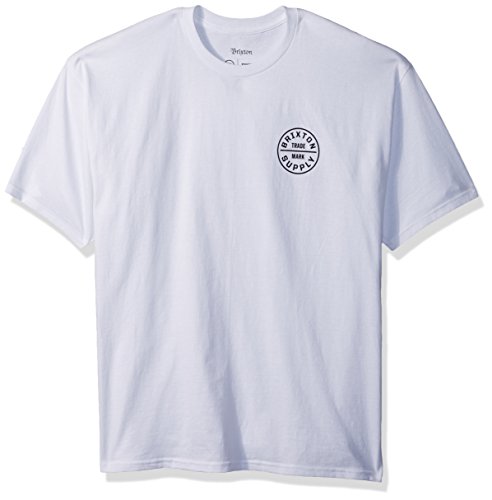 Brixton Men's Oath Ii Short Sleeve Standard Tee, White, L