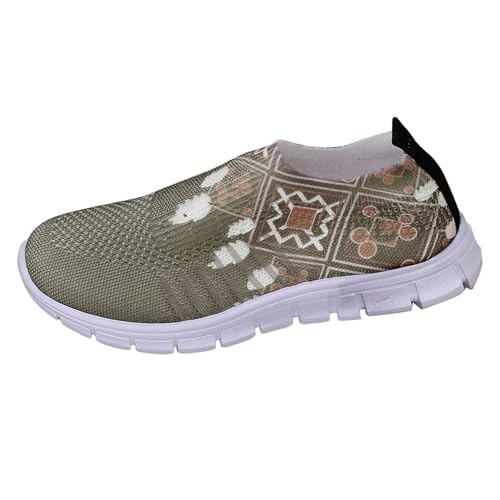 VBEDKDEB Zapatillas de correr para mujer, zapatillas de deporte, versátiles, estampado de moda, cómodas, transpirables, punta redonda, zapatillas deportivas para el tiempo libre, zapatillas deportivas