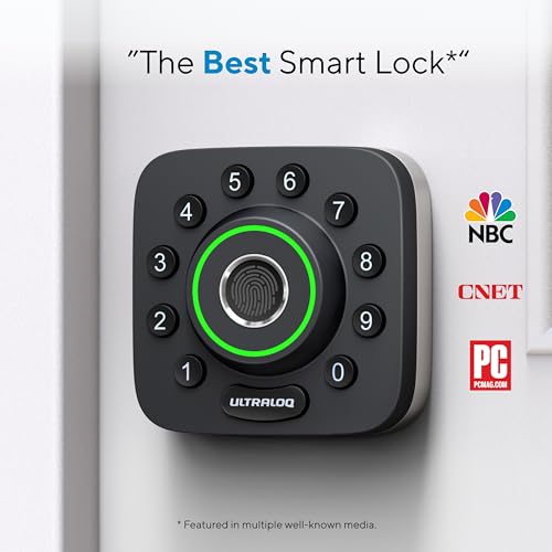 ULTRALOQ U-Bolt Pro Bluetooth Smart Lock, Smart Deadbolt Lock with Fingerprint, App, Code Unlocking, Auto Unlock, Auto-Lock, Backlit Keypad, IP65 Waterproof, Front Door Lock, 1 Year Battery by ULTRALOQ - Image 2