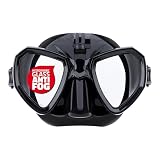 SALVIMAR Trinity Anti Fog, Maschera Anti Appannamento con Attacco Fotocamera, per Pesca Subacquea, Snorkeling, Unisex adulto, Nero/Nero