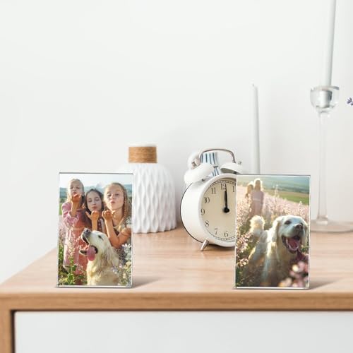 Image of FERAUAX (Pack of 5) Acrylic QR Code Scanner Stand & Sign Holder, (4x6 Inch) Clear Tabletop Display - Perfect for Google Pay, PhonePe, BHIM UPI Payments, Restaurant Menus, & Photo Frames