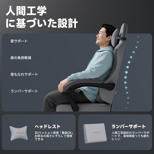 NIONIK ゲーミングチェア ファブリック ハイバック