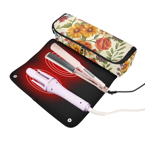 Funda 2-en-1 para plancha y rizador de viaje floral miniatura 2
