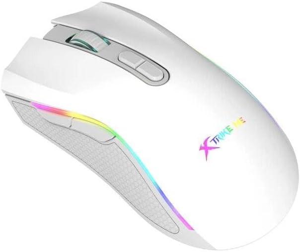 Kątowy view of the Xtrike Me GM314 RGB Gaming Mouse, showing the two programmable side buttons on the left side.