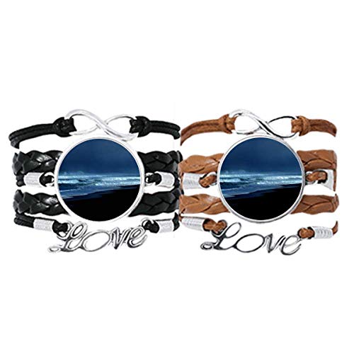 Bracelet ocean sky en cuir et corde pour couple par DIYthinker