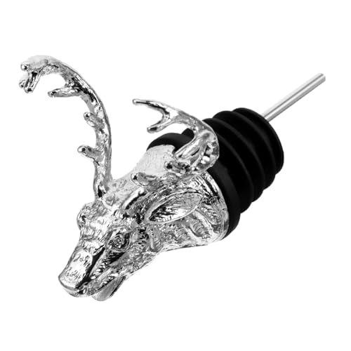 BEBEMOKO Animal Head Shaped Wine Pourer Alloy Deer Head Design for Stylish Wine Serving Durable and Practical Spout for Parties and Gatherings