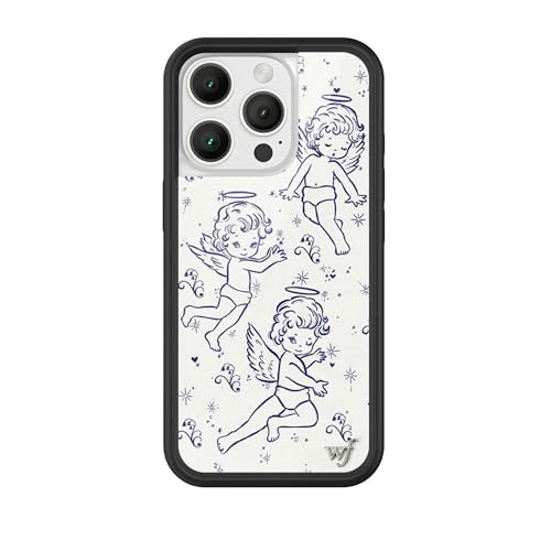 Wildflower Cases - Compatible with iPhone 16 Pro | Protective Bumper 6.5ft Drop Test Certified Women Owned Small Business | Angel Baby Blue Trendy Art Sketch Popular Cute | Cherubs