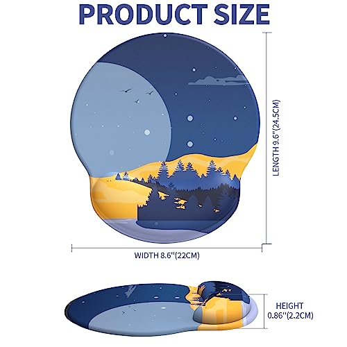 Image of eulps Mouse Pad with Wrist Rest, Comfortable Computer Mousepad with Gel Wrist Support Smooth Surface and Non-Slip PU Base for Pain Relief, Laptop, Office & Home (Moon Night)