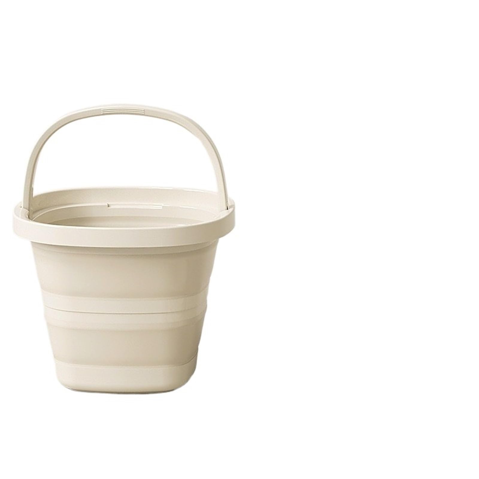 1Pcs Foldable Silicone Water Bucket For Home Use, Large Capacity, Retractable Mop, White Outdoor Storage For Camping And Fishing