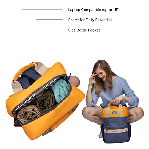 uppercase Medium 17 Ltrs Vegan Leather (upto 14 inch) Laptop Backpack 2300EBP1 3x more water resistant sustainable bags with rain proof zippers for... - Image 4