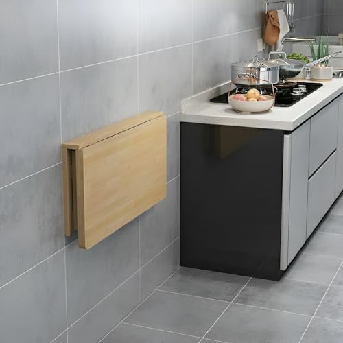 Table pliante murale petit espace bureau gain de place en bois - 8