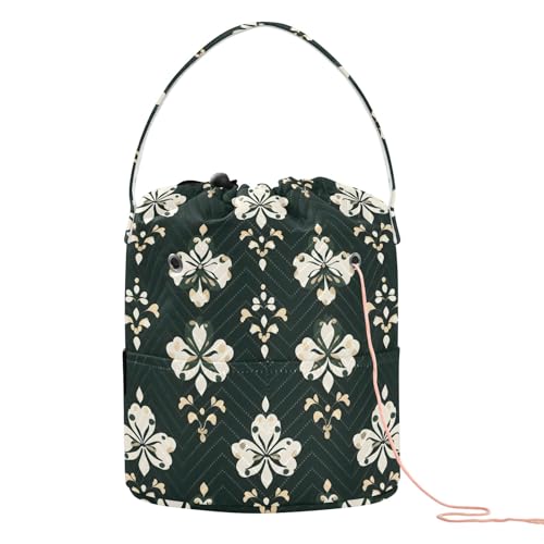 Yarn Storage Bag Small Crochet Bag Knitting Bag Organizer European Floral Yarn Bags for Crocheting Basket