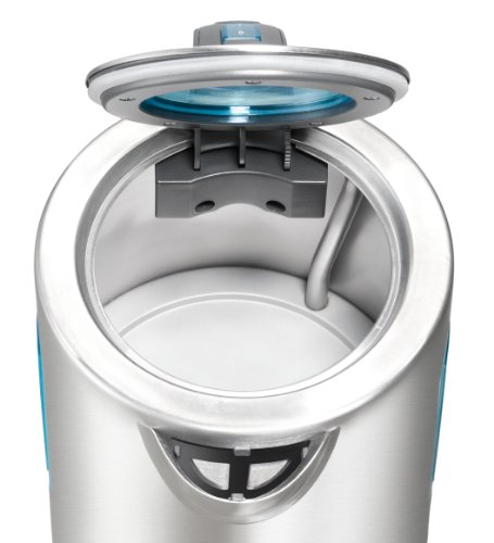 Preisvergleich Produktbild Unold 18606 Blitzkocher Cylinder Small 1.2 Liter / Große Behälteröffnung / beidseitige Wasserstandsanzeige / abgedecktes Heizelement / Kalkfilter / edelstahl