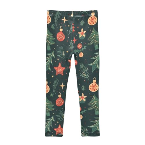 Christmas Trees and Stars Girls Leggings Soft Stretch Workout Yoga Dance Pants for Kids Casual Tights2