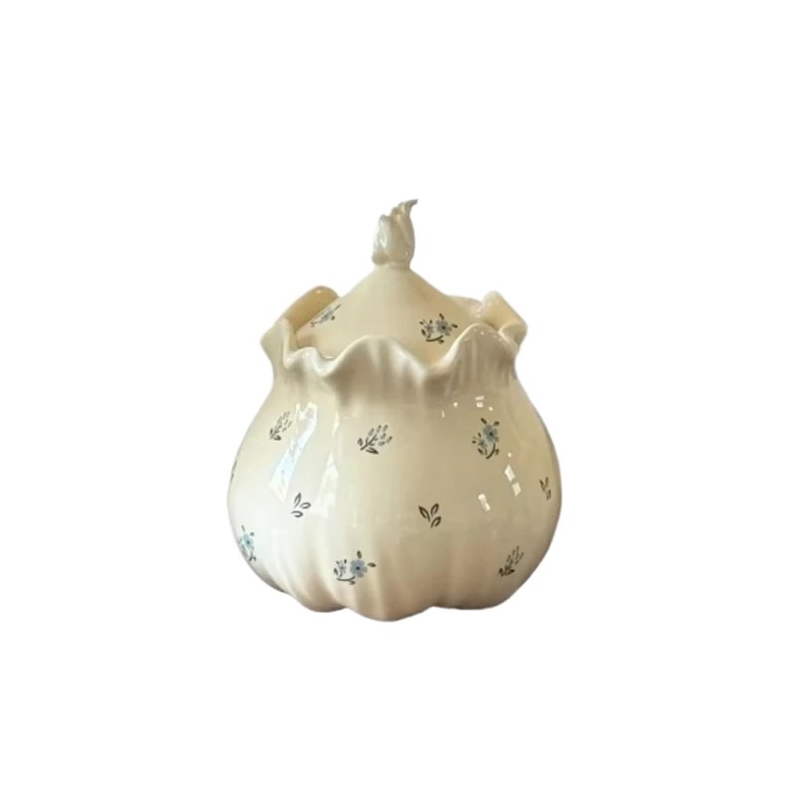 Pot De Stockage De Fleurs en Céramique, 1 Pièce, Pot De Stockage De Bonbons avec Couvercle pour Mariage, Cuisine Et Fêtes(H 18.5CM)