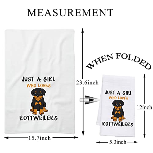 PLITI Rottweiler Kitchen Towel For Dog Mom Dog Lover Gift Just A Girl Who Loves Rottweilers Dish Towel Rottweiler Dog Decor(Girl Love rottweilers TWU) - Image 2