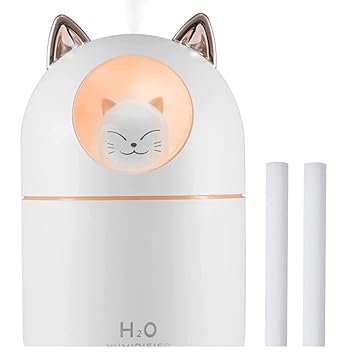KAMAL - TRADERS Cool Mist Humidifier, 300ml Humidifiers with Night Light, 20dB Humidifiers for Bedroom ,Electric facial steamer, Auto-Off Air Humidifier for Home, Living Room, Kidsroom (Pink) (White)