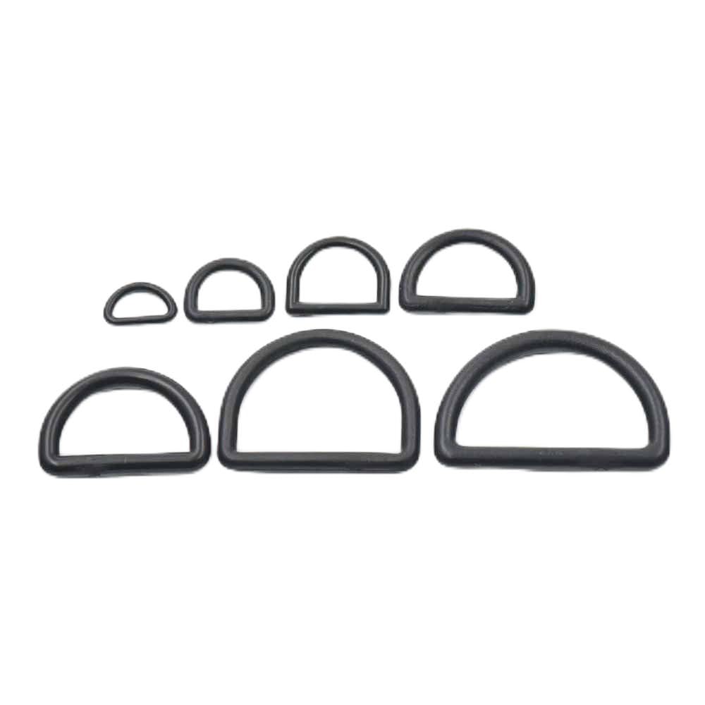 Micoshop Black 100 Pcs D Dee Ring 1.25" 32Mm For Webbing Belt Buckles Bag Ribbon Plastic