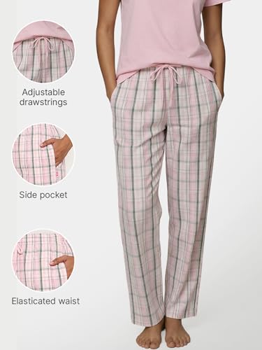 Image of Enamor Mid Rise Full Length Adjustable Drawstring Hangout Pant for Women - Relaxed Fit, Combed Cotton - E4A5