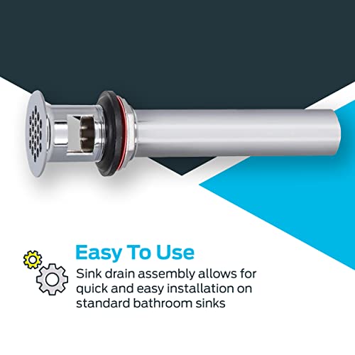 Image of EZ-FLO 1-1 /4 Inch x 8 Inch Replacement Bathroom Sink Grid Strainer, Chrome Plated, 35072