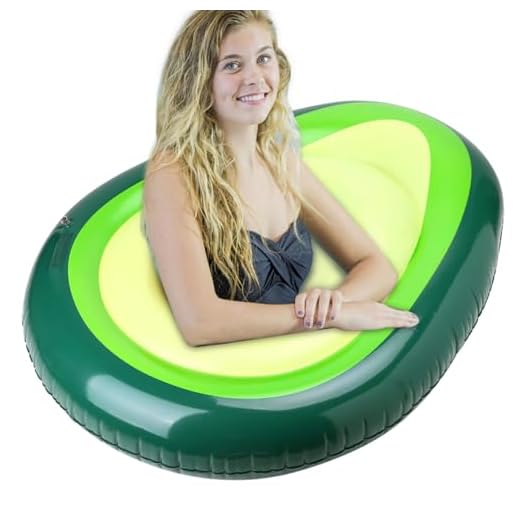 Flotador de Aguacate: Tumbona Inflable de Gran tamaño para Adultos | Cómoda Cama Flotante de 65x51in, balsa Gruesa para Lago, mar, Fiesta de jardín, natación al Aire Libre, Accesorio de Vacaciones de