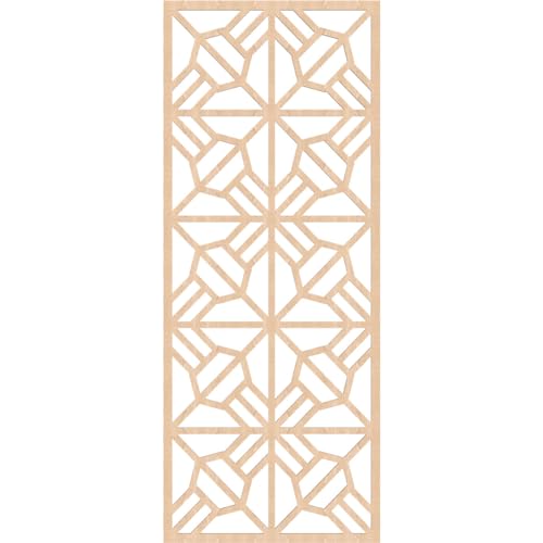 Image of Auburn Decorative Pierced Fretwork Wood Wall Panels, 33 3 /8 inchW x 84 3 /8 inchH x 3 /8 inchT, Red Oak