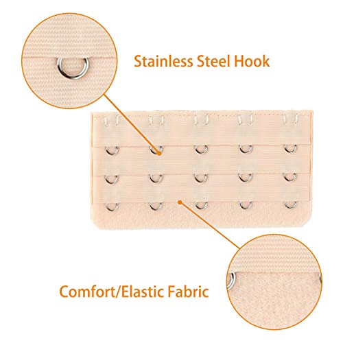 Uxcell Lady Pink Bra Strap Extension 3 Rows 5 Hooks Underwear Buckle 5 Pcs #TOP3