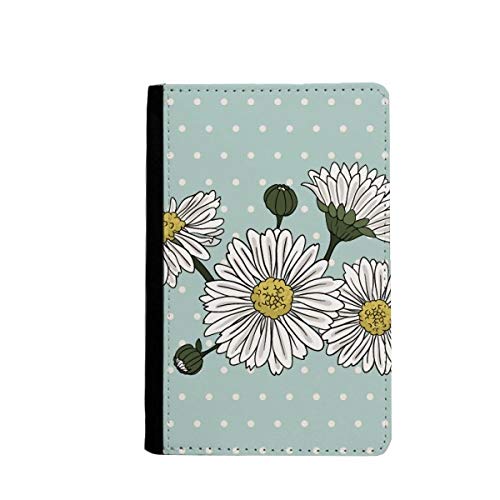 Portefeuille passeport chrysanthèmes blanc pour éviter de perdre ses cartes