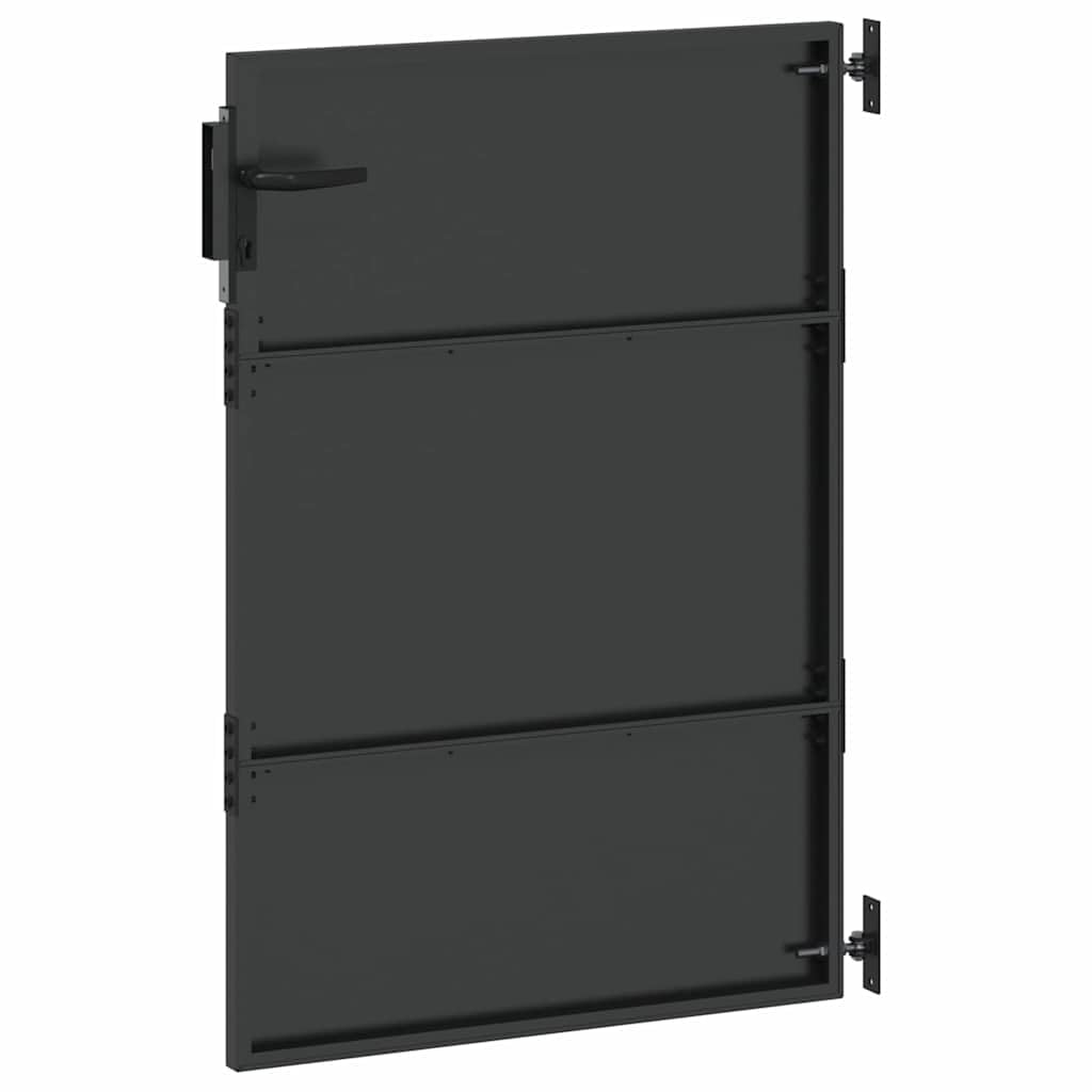 Puerta de jardín con cerradura Negro 85 x 150 cm