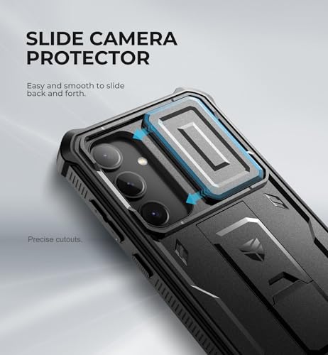 Image of Dexnor for Samsung Galaxy S24 Plus Case with Built-in Slide Camera Cover & Screen Protector & Kickstand, Shockproof Rugged Case Full-Body Bumper Protective Cover for Galaxy S24 Plus (2024),Black