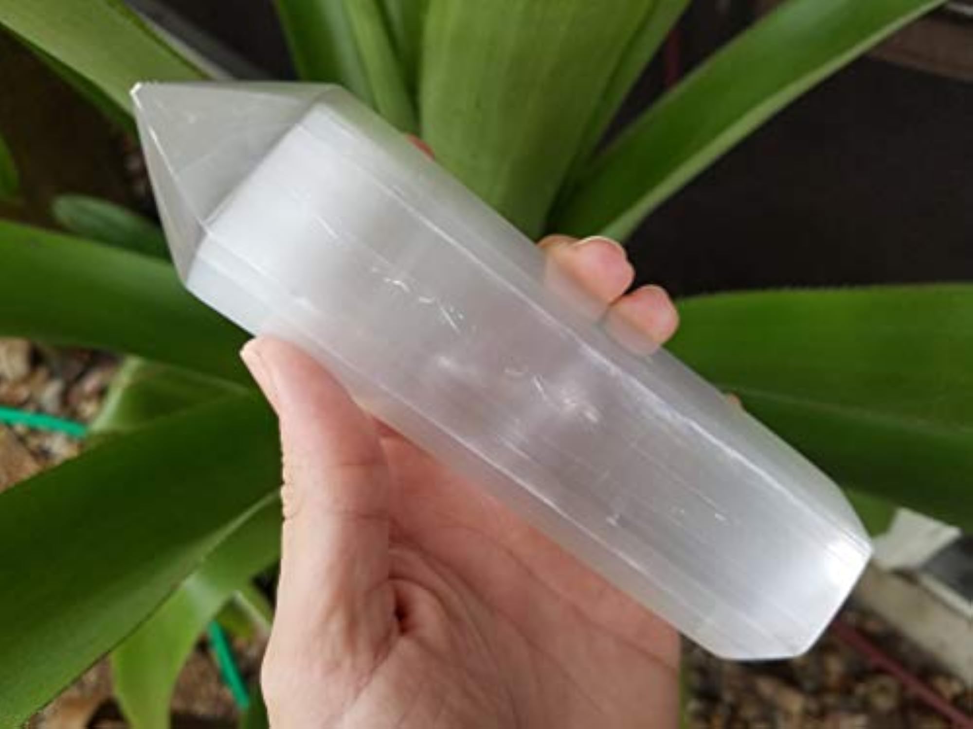 Moroccan Selenite Tower Large Crystal Point Wand