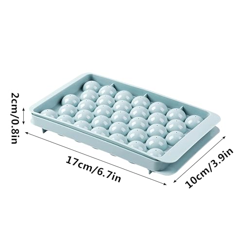 IRYNA Mini Ice Ball Maker 1Pcs 33-Cell Ball Ice Cube Moulds, Mini Sphere Ice Cube Mould for Freezer Easy Release, Circle Ice Cube Moulds for Cocktail, Whiskey, Coffee(Blue) - Image 3
