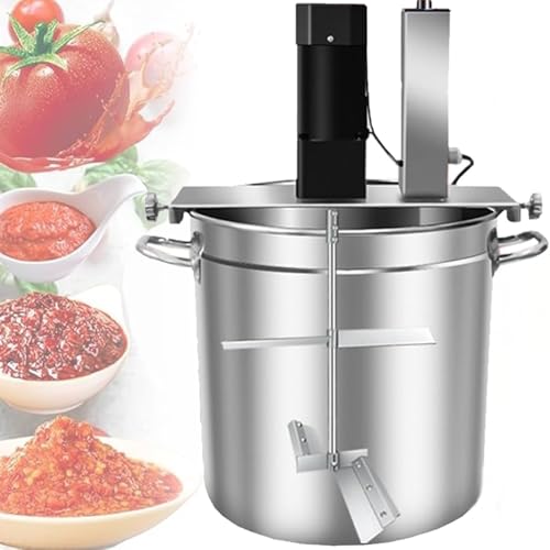 Batidora de pie y agitador eléctrico, agitador automático comercial, rascador de acero inoxidable de 4 cuchillas para cocinar sopa, salsa, mermelada, uso doméstico, hasta 200 litros