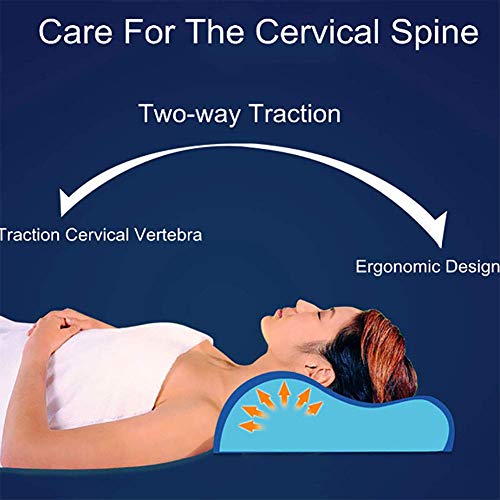 FCXBQ Memory Cotton Cervical Kissen, Schmetterling Slow Rebound Atmungsaktive Nackenkorrektur Kontur Kissen, Ergonomisch gestaltete Positionierung Schlafbett Kissen, Weiß - Image 3