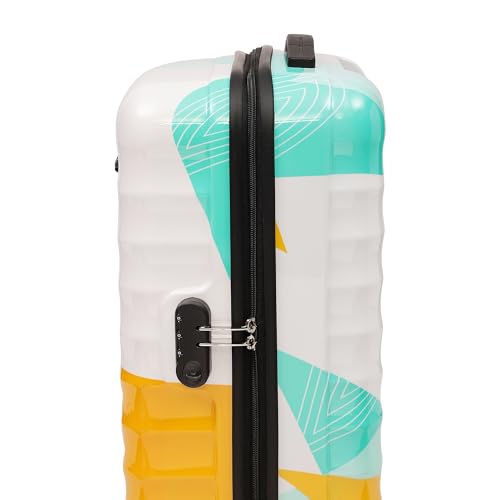 Image of YAYAVAR Mexico Textured Polycarbonate Hard-Sided Luggage Bag | Large Check-in Trolley with 4 Spinner Wheels, Number Lock, Scratch Resistant, Water Resistant