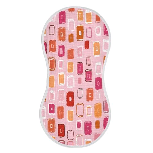 Kigai Squares Pattern Baby Burp Cloths Extra Soft and Absorbent Burping Rags Cotton Burping Clothes Baby Washcloths for Newborn Boys Girls - 1 Pack
