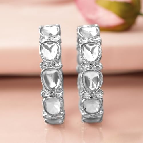 Image of Rubans Bangles Set of 2 Cubic Zirconia Ethnic Stylish Jewellery Gift for Women & Girls