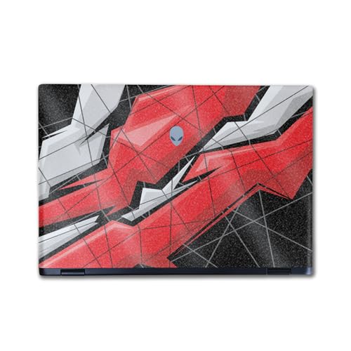 Image of Glossy Glitter Laptop Skin Compatible with Alienware M16 R2 (2024) - Polygon Grunge - Premium 3M Vinyl Protective Wrap Decal Cover - Easy to Apply | Crafted in The USA by MightySkins