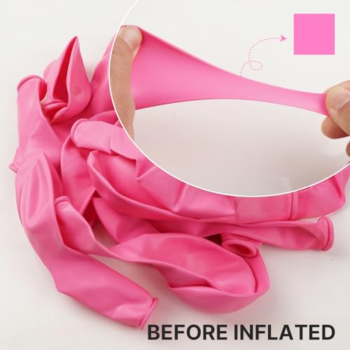Image of PartyWoo Pink Balloons 101pcs 12 Inch Matte Pink Balloon Arch Kit for Girl Baby Shower Gender Reveal Wedding Bachelorette Engagement Birthday Princess Butterfly Themed Party Decorations Pink-Y11