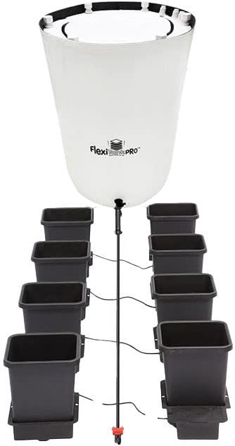 AutoPot 8 Pot System with 3.9 Gallon Plastic Pots and 25 Gallon PRO FlexiTank - Self-Watering, Gravity-Fed Hydroponic Systems (8Pot - 3.9 Gallon - 25 Gallon PRO FlexiTank)