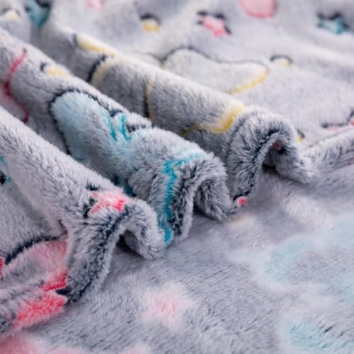 Image of Ultra-Soft Space Themed Baby Blanket for Kids - Plush Grey-Blue Fleece with Rockets, Astronauts & Planets - Cozy Nursery Bedding & Stroller Wrap (Rocket Grey)