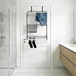 OHS Over Door Drying Rack, Hanging Clothes Airer with Sturdy Metal Frame Foldable Space-Saving Laundry Drying Rack Non-Slip Hooks Indoor Clothes Drying Rack, Black