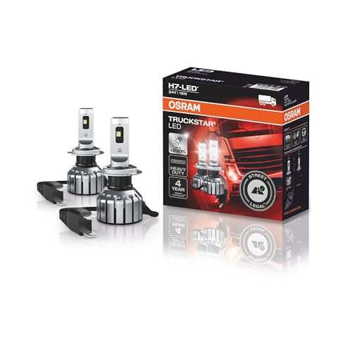 OSRAM TRUCKSTAR LED H7 Fern- und Abblendlicht für LKW mit Straßenzulassung 24V bis zu 230% mehr Helligkeit