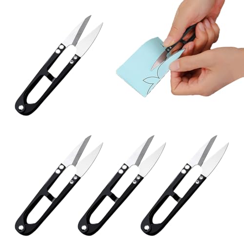 Fadenschere Scharf Aus Edelstahl - 4 Pcs Universell Einsetzbare Nähschere Trimmschere Für Fadenschere Präzises Abtrennen Von Faden Und Garn, Zum Basteln Und Für Die Pflanzenpflege