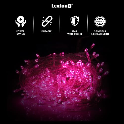 Image of Lexton Love Combo of 2Pcs Red, 2Pcs Pink & 1Pcs White 40 LED String Light | Decoration Lighting Bulbs Ladi for Diwali, Christmas, Eid, Birthday, Wedding | Suitable Indoor & Outdoor (Set of 5)