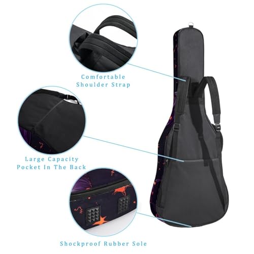 Housse guitare acoustique Halloween sorcière avec poches et bandoulière pour basse électrique - 3