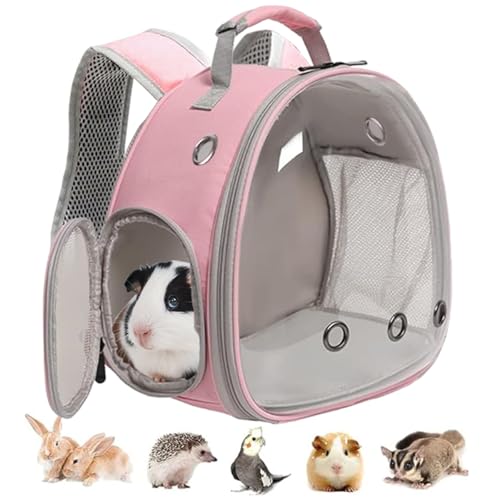 Guinea Pig Backpack, Space Capsule Bubble Window Small Animal Backpack for Guinea Pig, Bird Bunny Rabbit