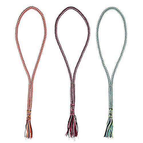 Pfiff 102932 Halsring für Pferde, Rund geflochten, Einstellbar, Länge 170cm Blau-Türkis